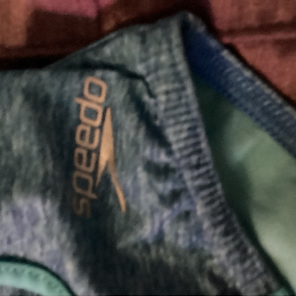 Speedo Blue and Green Swimsuit Girls size 12 - Picture 2 of 4